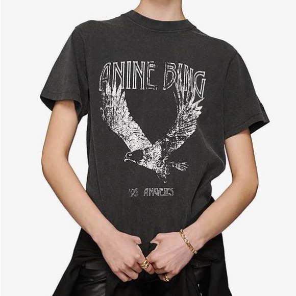 Anine Bing Tops - Anine Bing - LiLi Tee Eagle-Washed Black